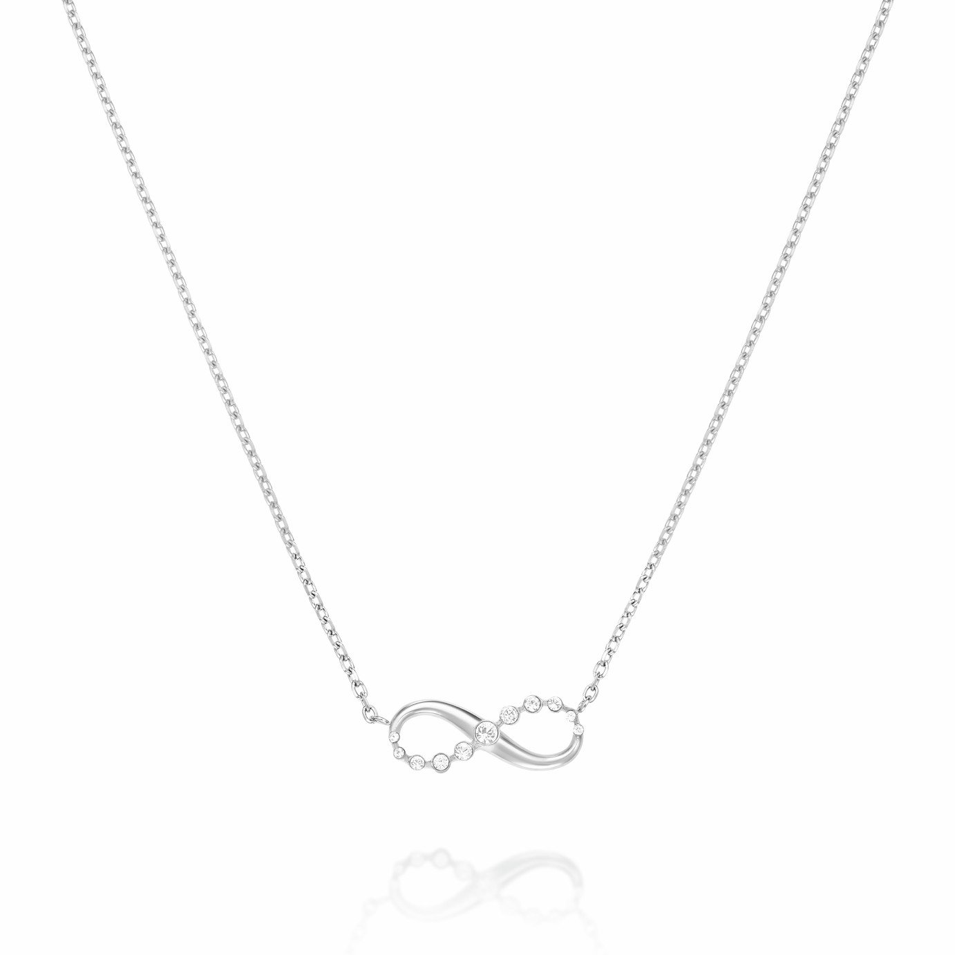 Rosefield Rhodium Plated Stainless Steel Infinity Necklace
