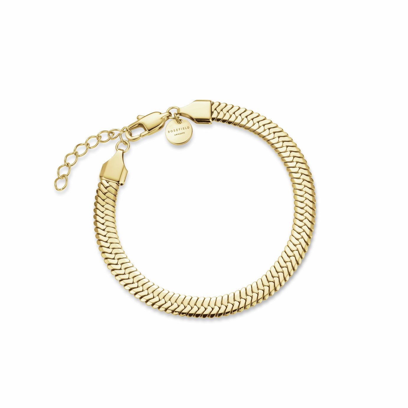 Rosefield 14ct Gold Plated Stainless Steel Snake Bracelet