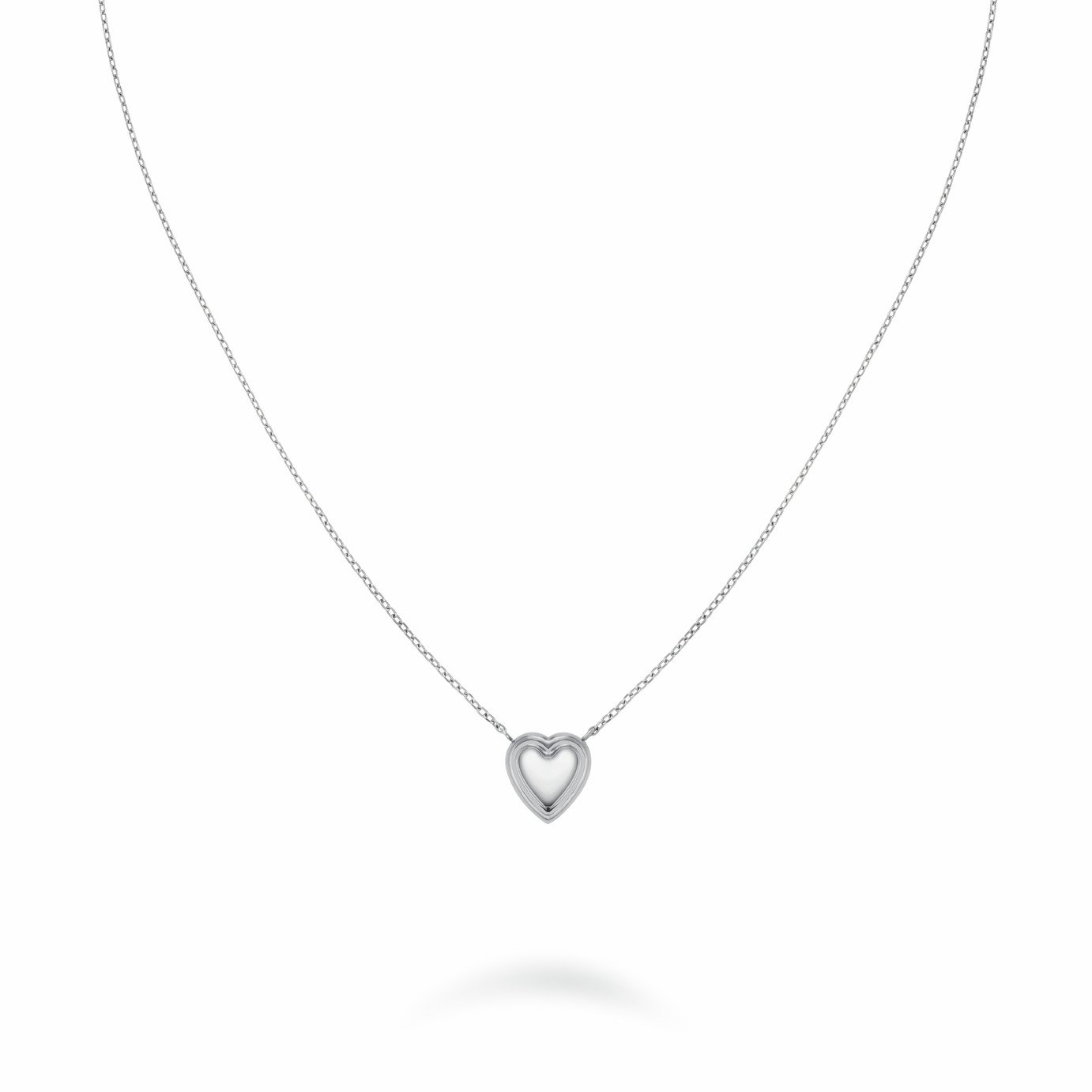 Rosefield Silver Plated Puffy Heart Pendant Necklace