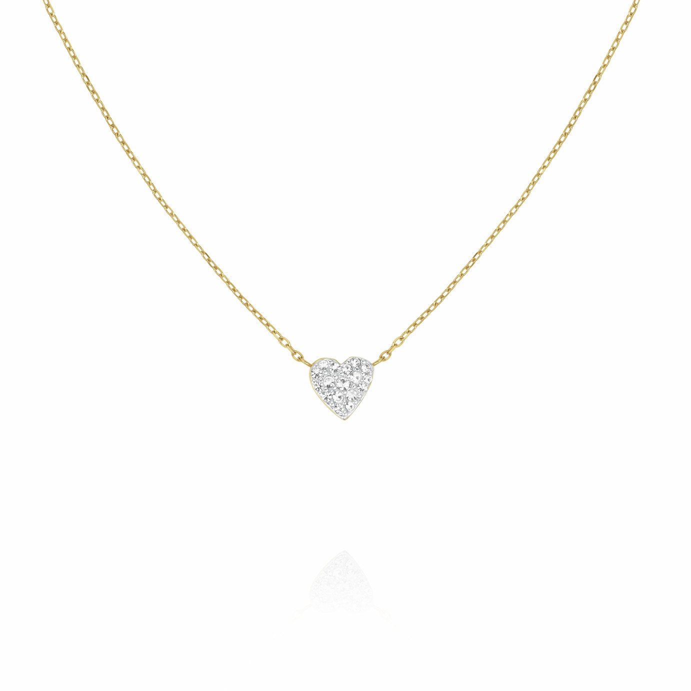 Rosefield 14ct Gold Plated Pave Crystal Heart Necklace