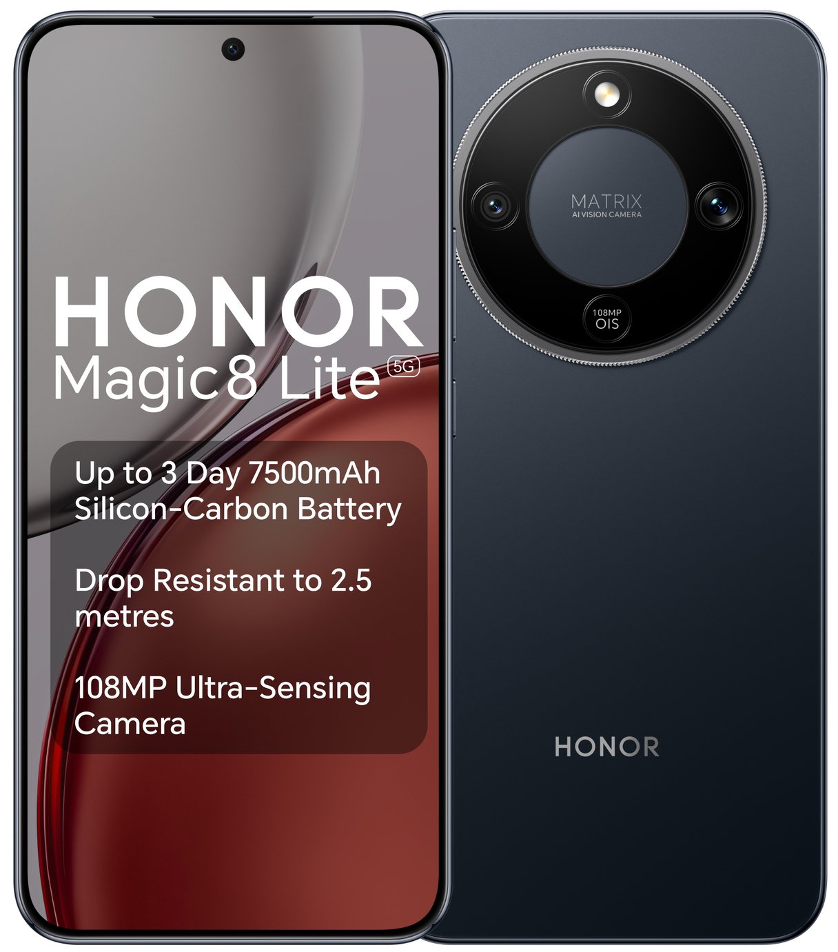 SIM Free HONOR Magic8 Lite 5G 512GB AI Phone Midnight Black