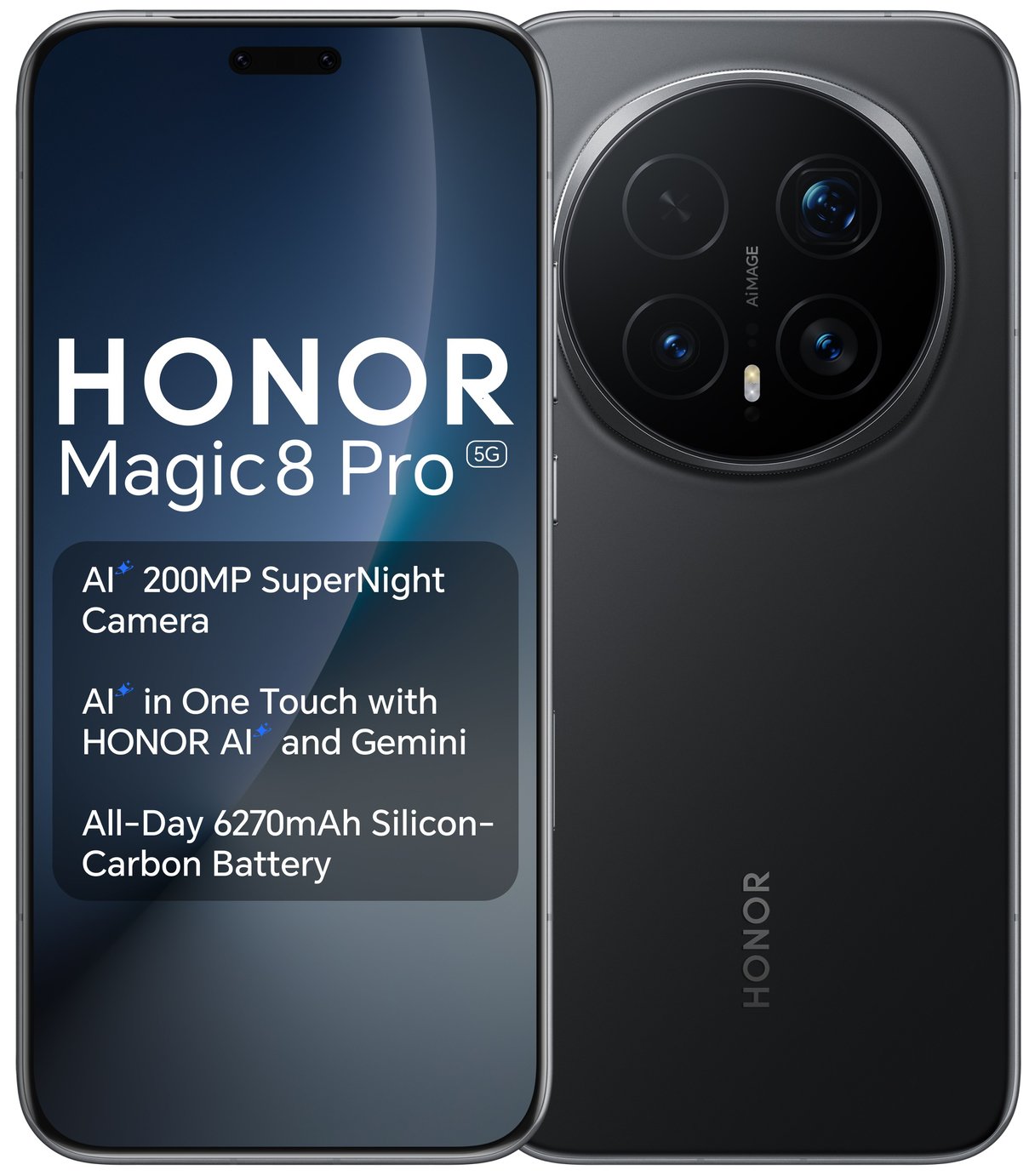 SIM Free HONOR Magic8 Pro 5G 512GB AI Phone - Black