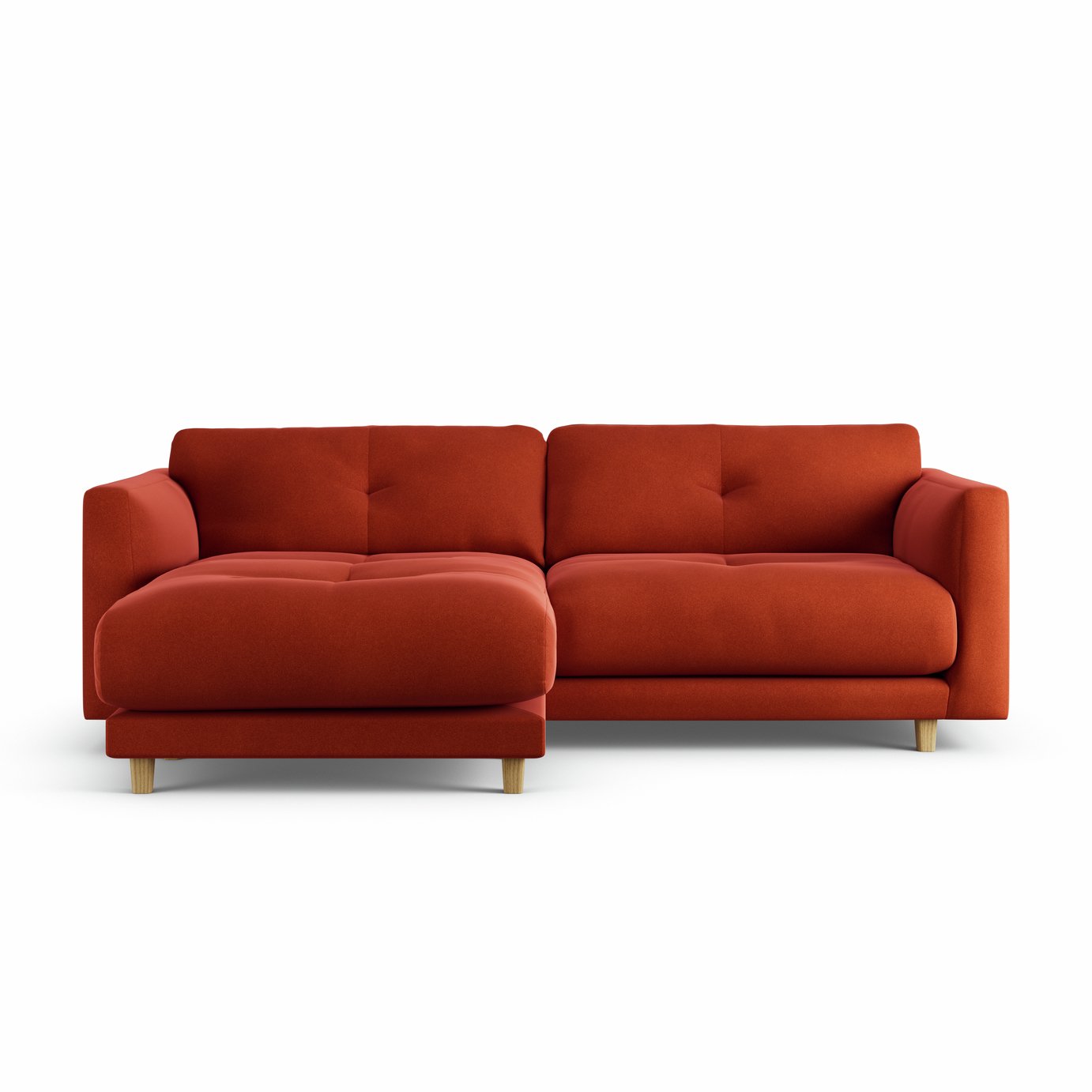 Habitat Emely Reversible Chaise Sofa - Burnt Orange- Ash Leg