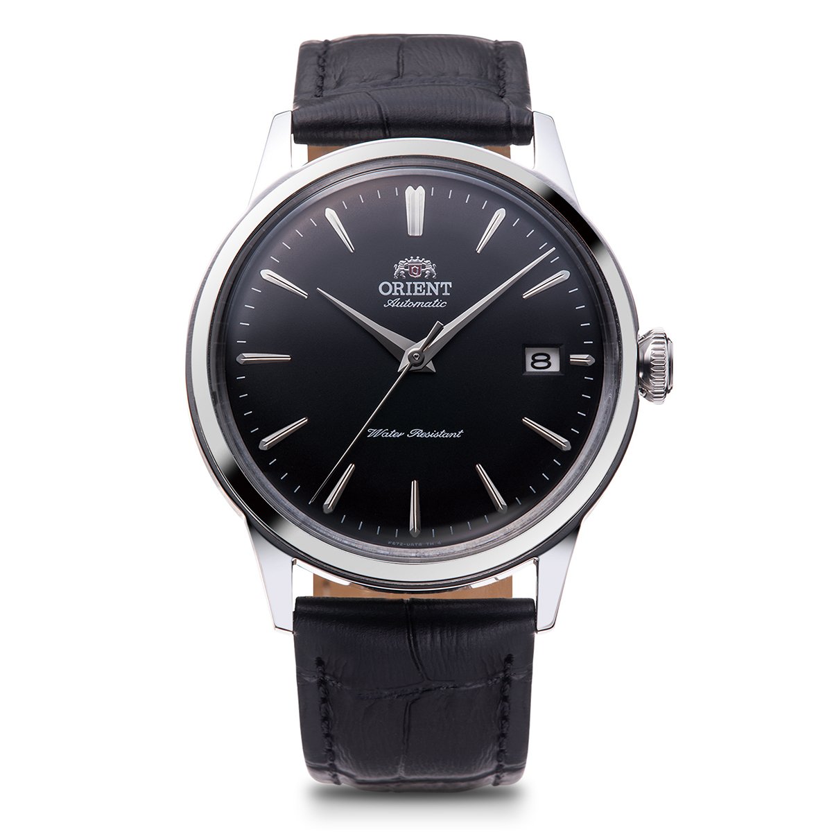 Orient Bambino Mens Black Leather Strap Watch