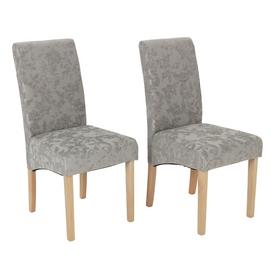 Buy Argos Home Pair of Tweed Skirted Dining Chairs Grey Dining