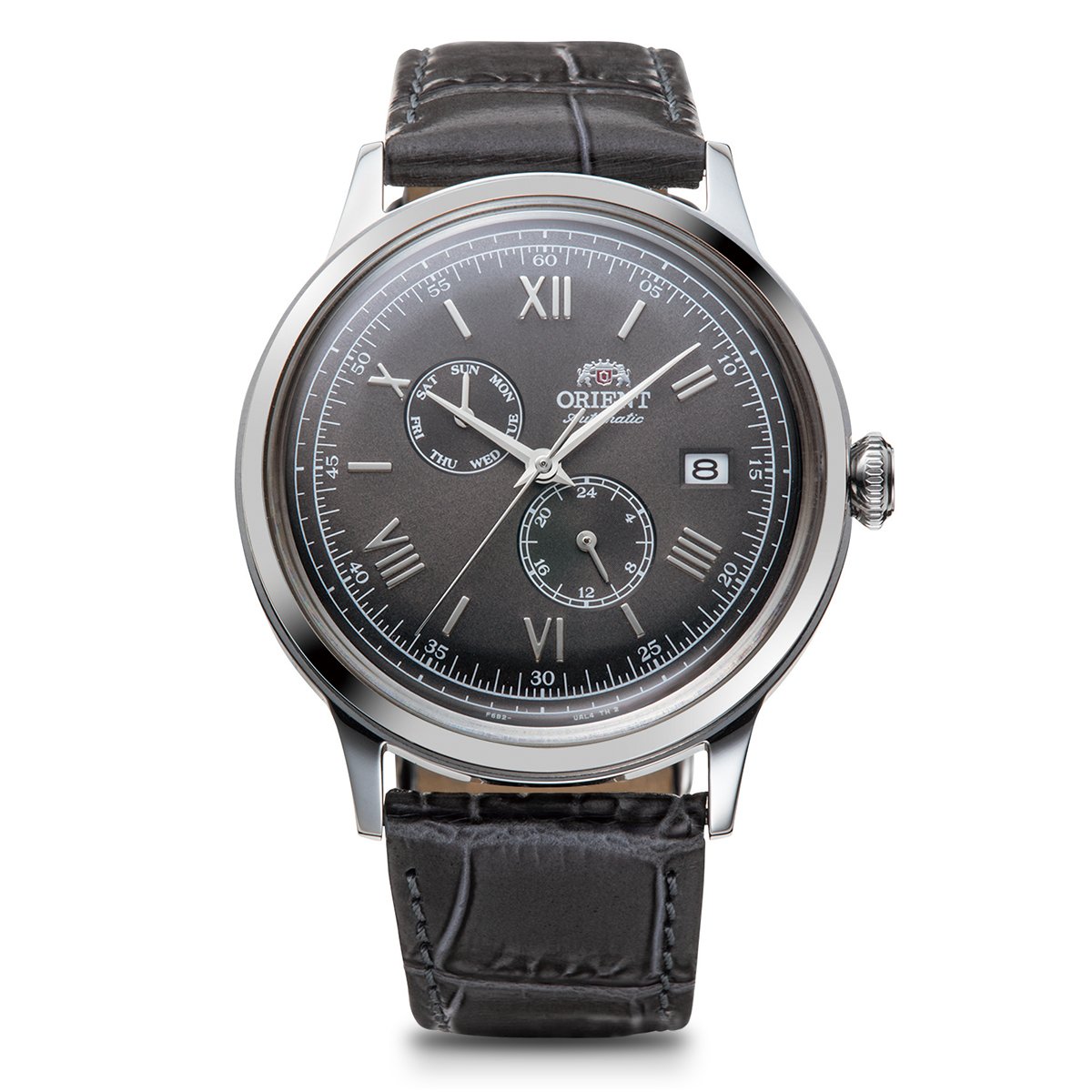 Orient Bambino Classic Mens Grey Leather Strap Watch