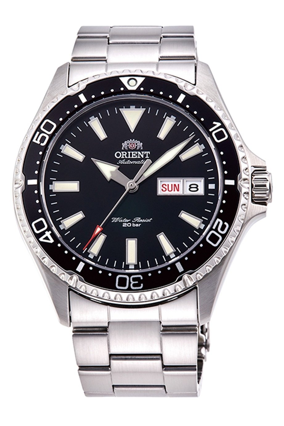 Orient Mako III Kamasu Mens Black Dial Steel Watch