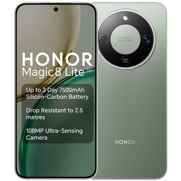 Buy SIM Free HONOR Magic8 Lite 5G 512GB AI Phone - Forest Green