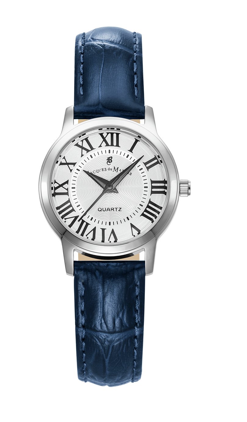 Jacques Du Manoir Genesis Womens Blue Leather Strap Watch