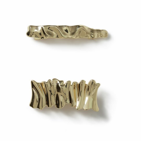 Freedom 2pk Gold-tone Molten Metal Hair Slides