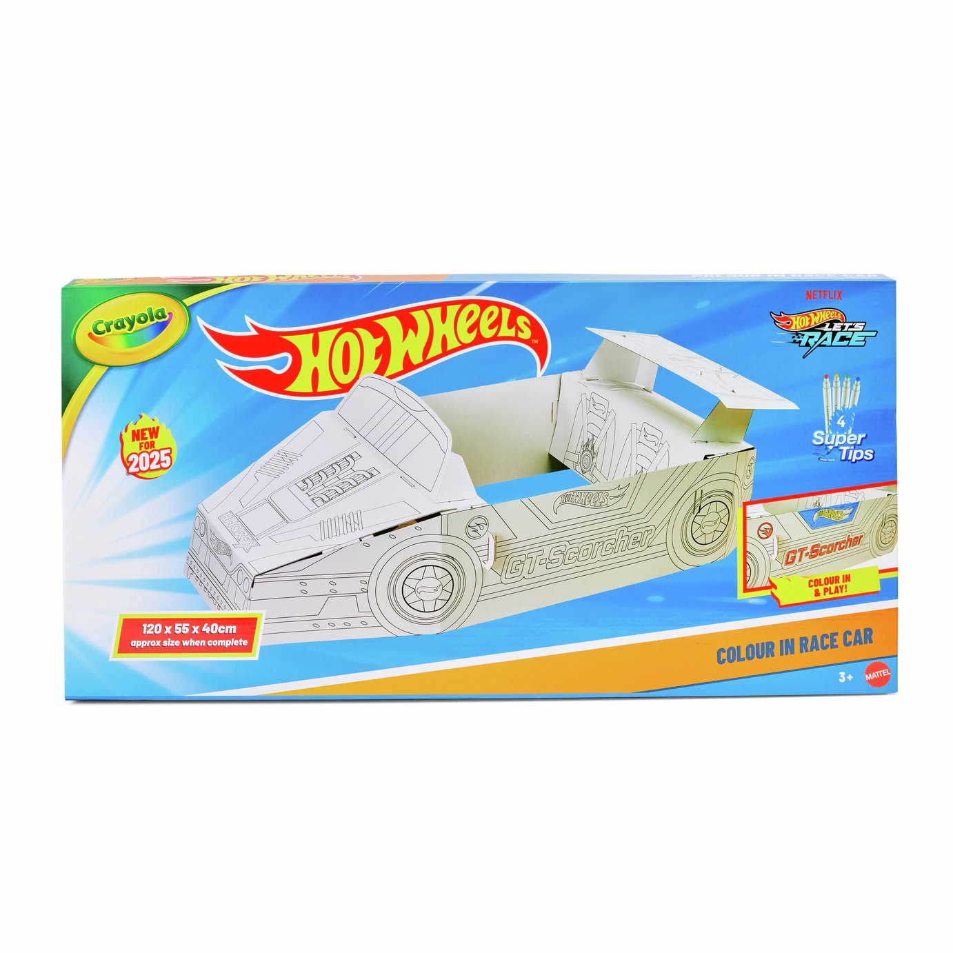 Crayola Hot Wheels Build & Colour Cardboard Racing Car