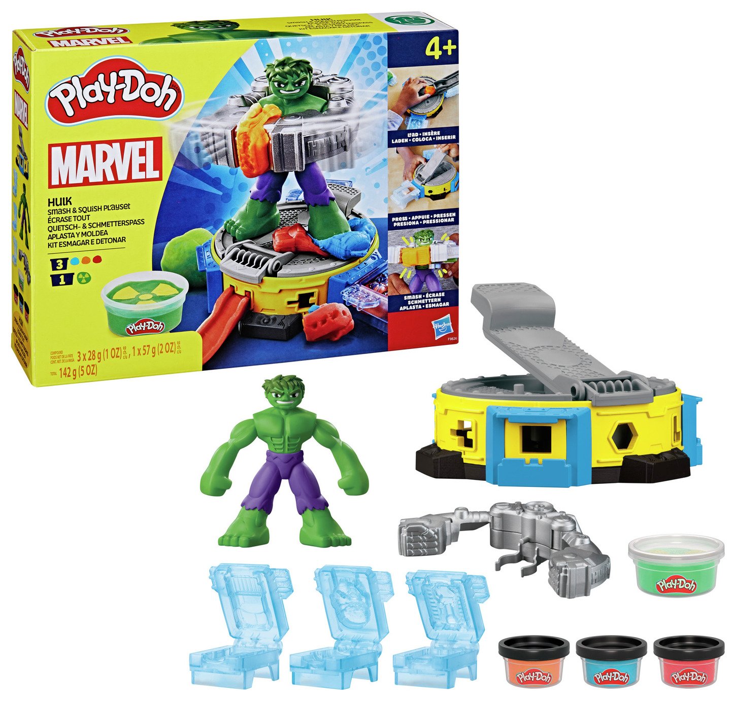 Play-Doh Marvel Hulk Smash & Squish with 4 Tubs 