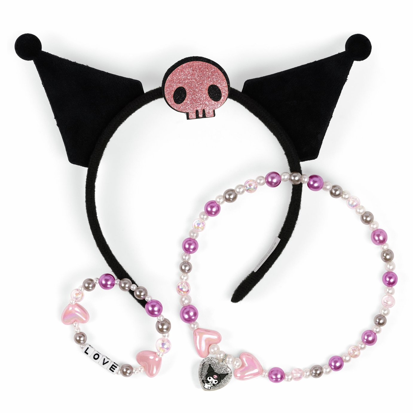 Kuromi Kids Headband, Necklace and Bracelet Set