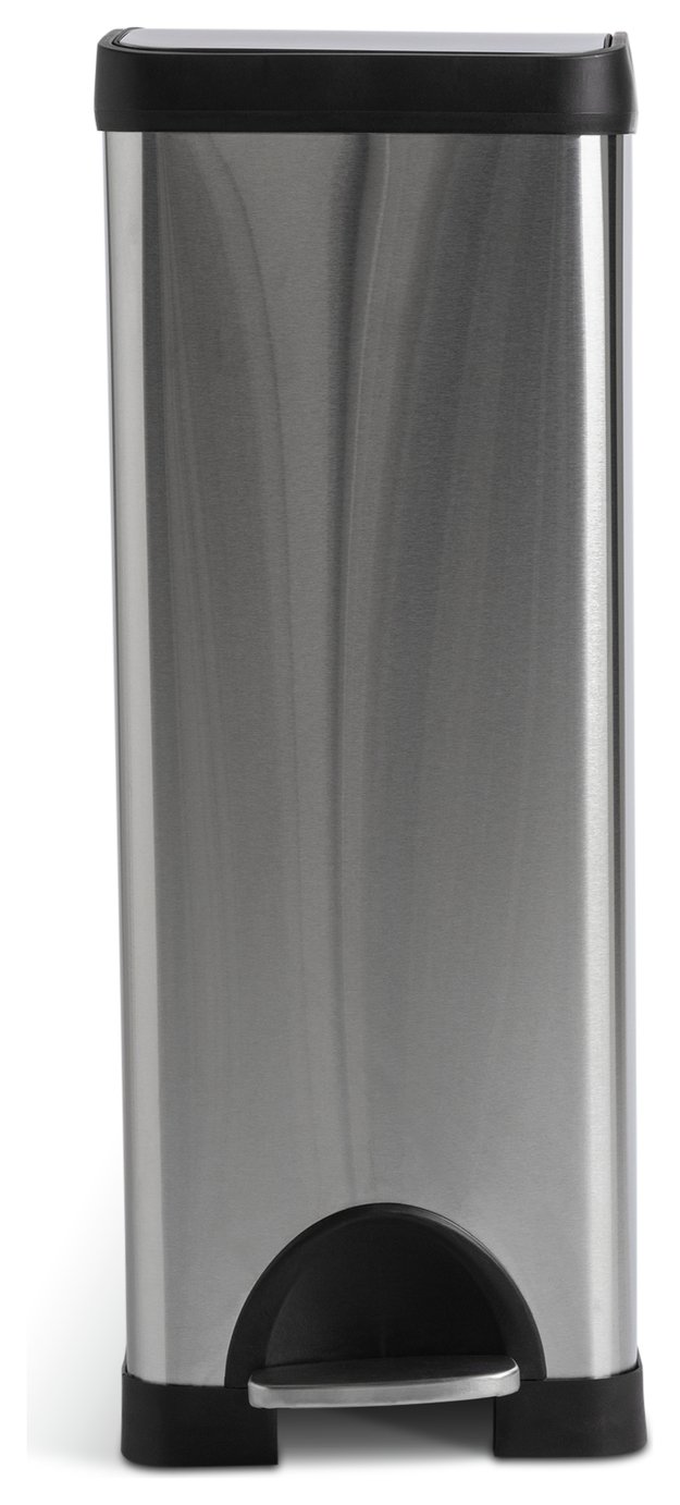 Habitat 30 Litre Slim Line Mod Pedal Bin - Silver