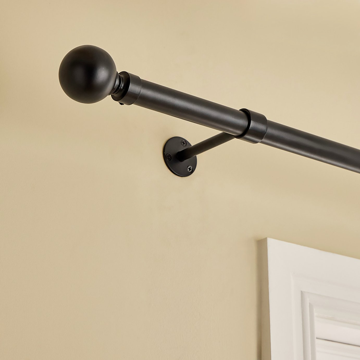 Argos Home Metal Matte Black Curtain Pole - 400cm