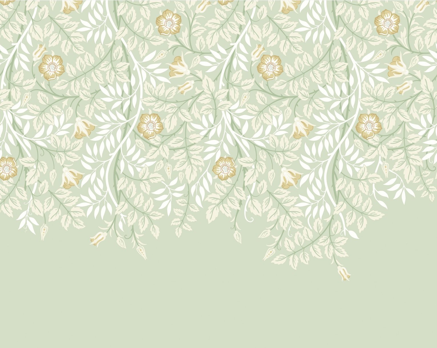 Origin Murals Cascading Rosehip Sage Green Wall Mural