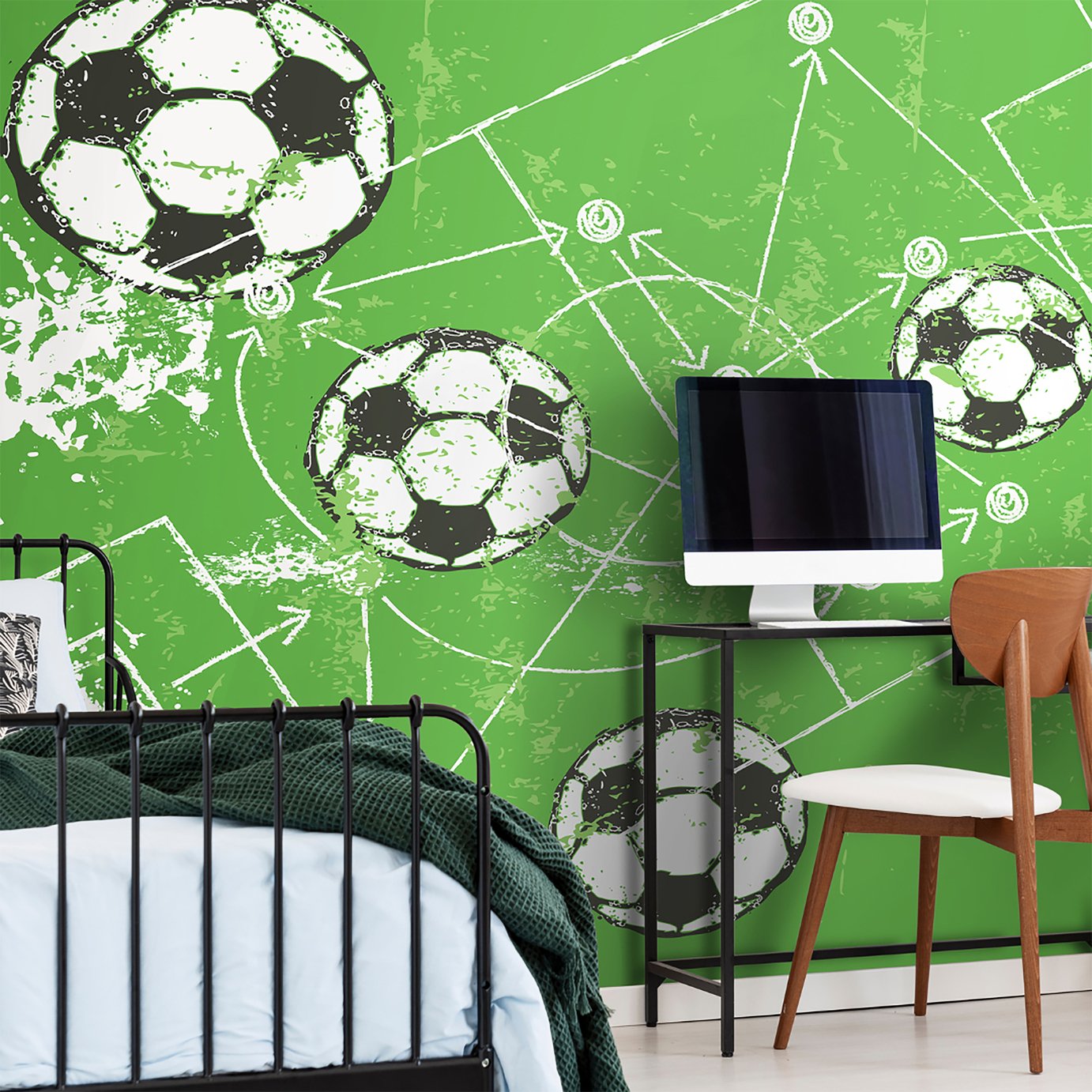 Origin Murals Football Grunge Texture Green Wall Mural
