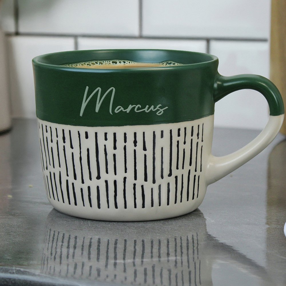 Personalised Message Name Only Dipped Ceramic Mug - Green