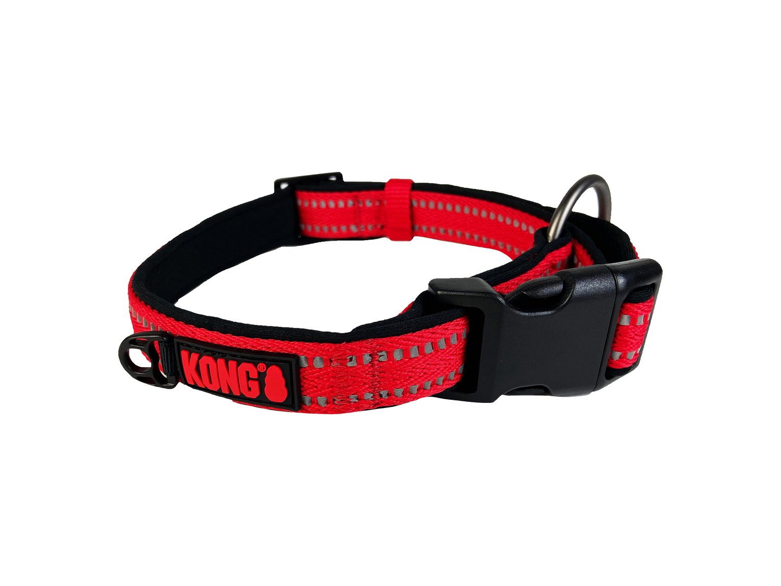 Kong Adjustable Medium Nylon Dog Collar - Red