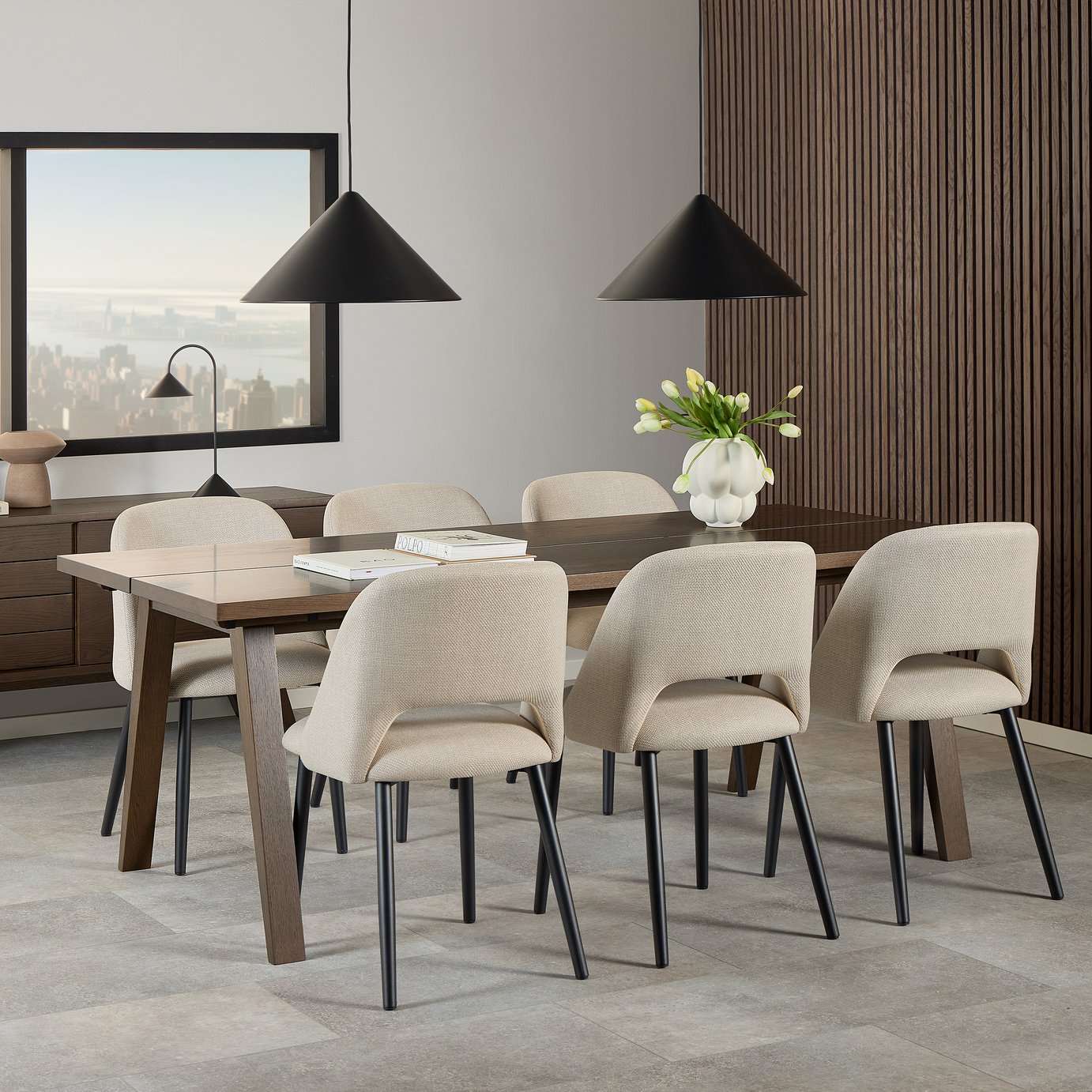 Furniture To Go A Line 6 Seater Dining Table - Dark Oak