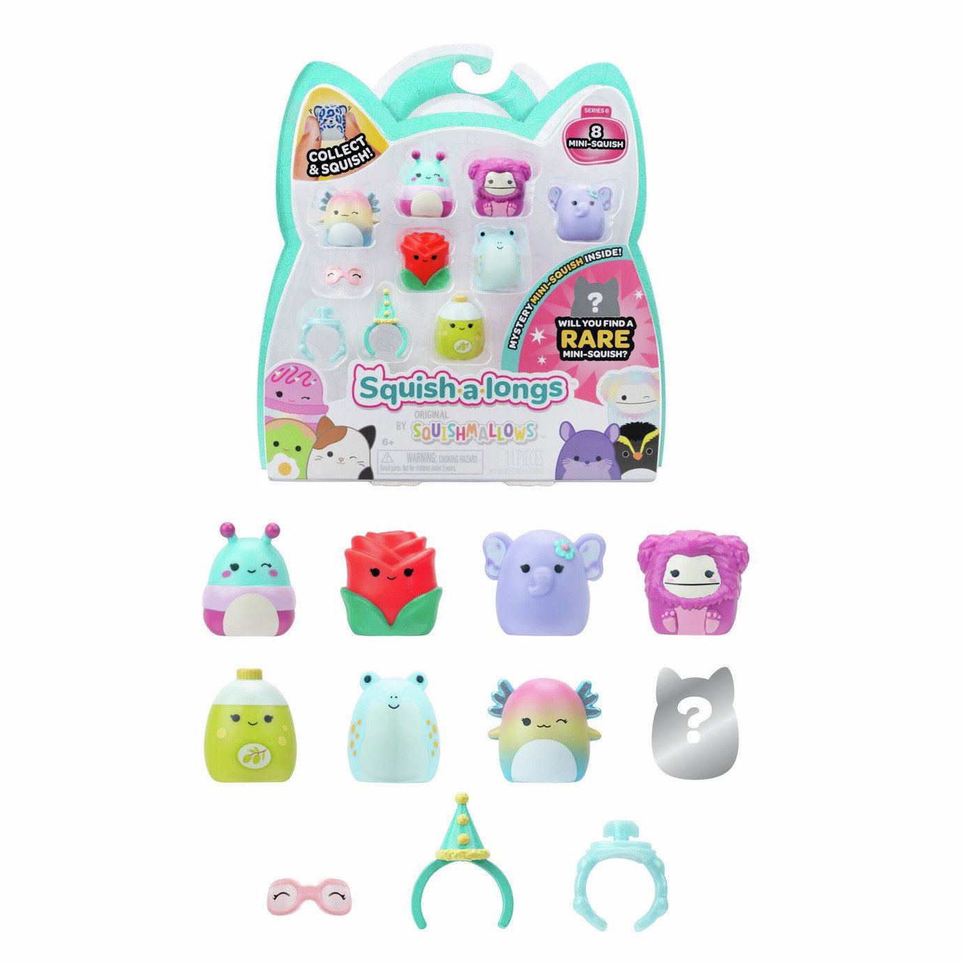 Squish-a-longs Series 6 Pack of 8 Collectible Figures