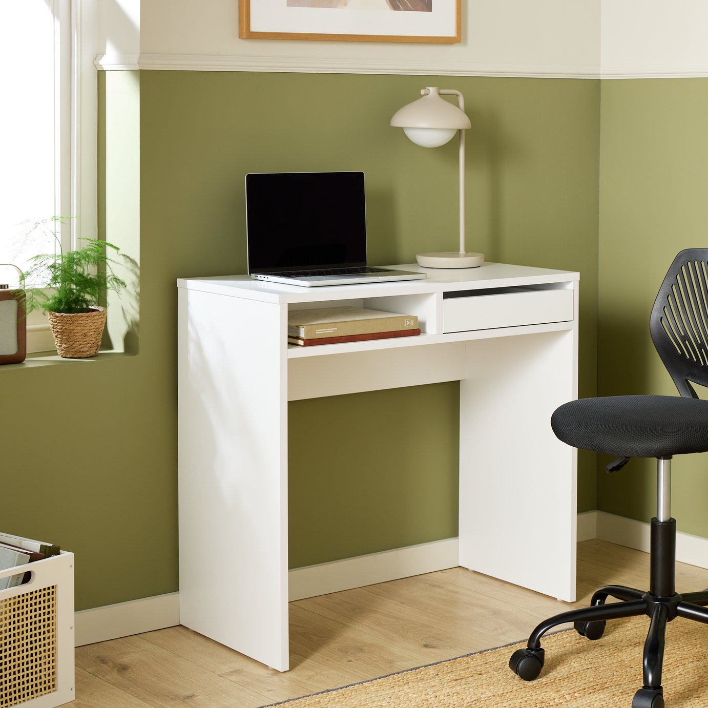 Argos Home Pepper 1 Drawer Small Office Desk - White