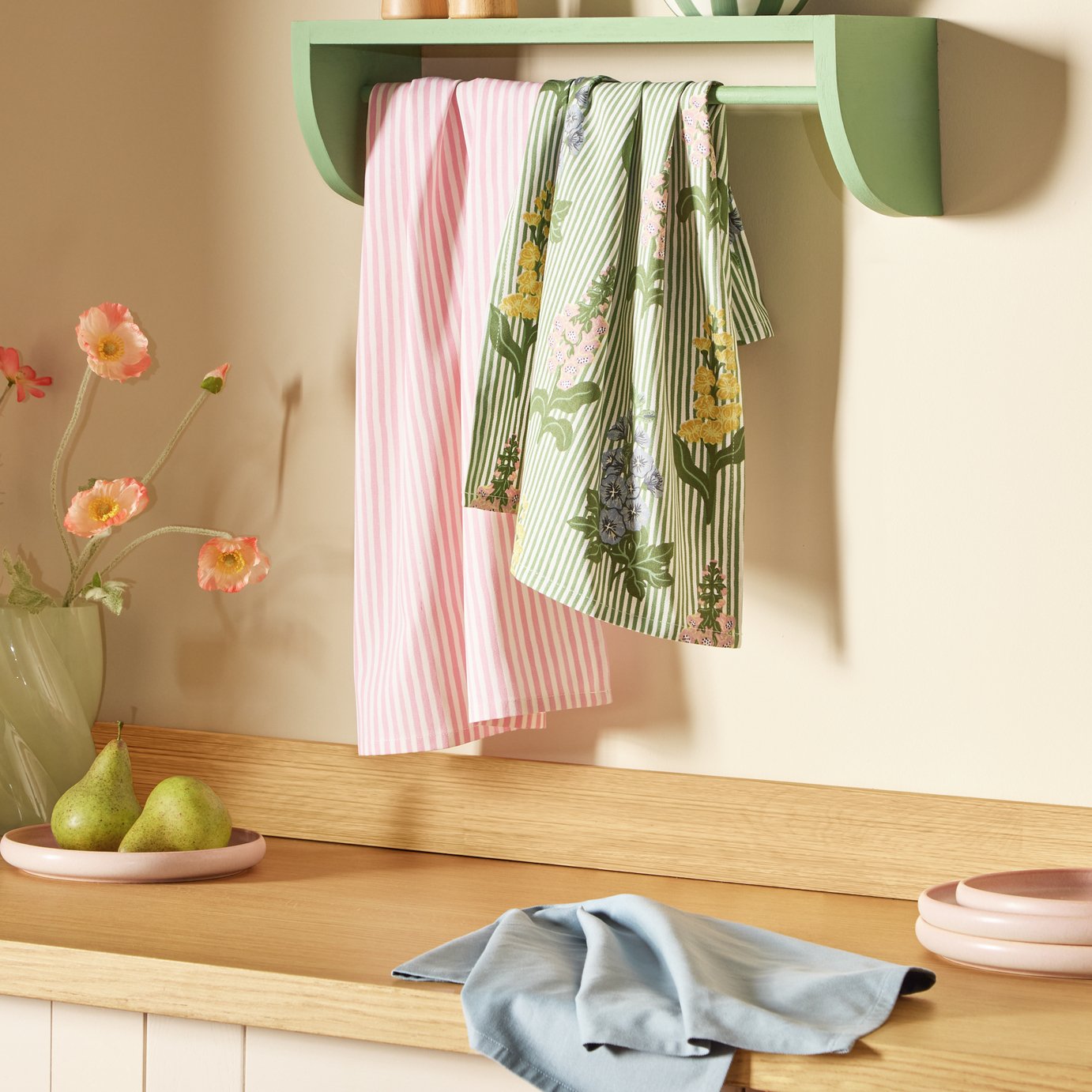 Argos Home Summer Fair Pack of 3 Tea Towels