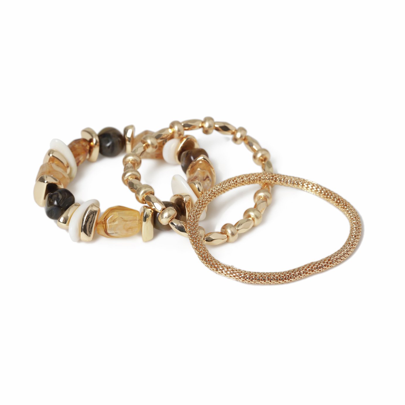 Freedom Orange Mixed Beaded Bracelets - Pack of 3