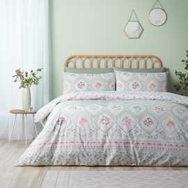 Catherine Lansfield Cameo Floral Green Bedding Set