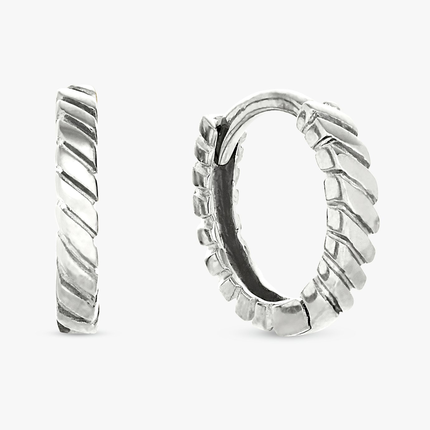 Revere Sterling Silver Twist Huggies Earrings