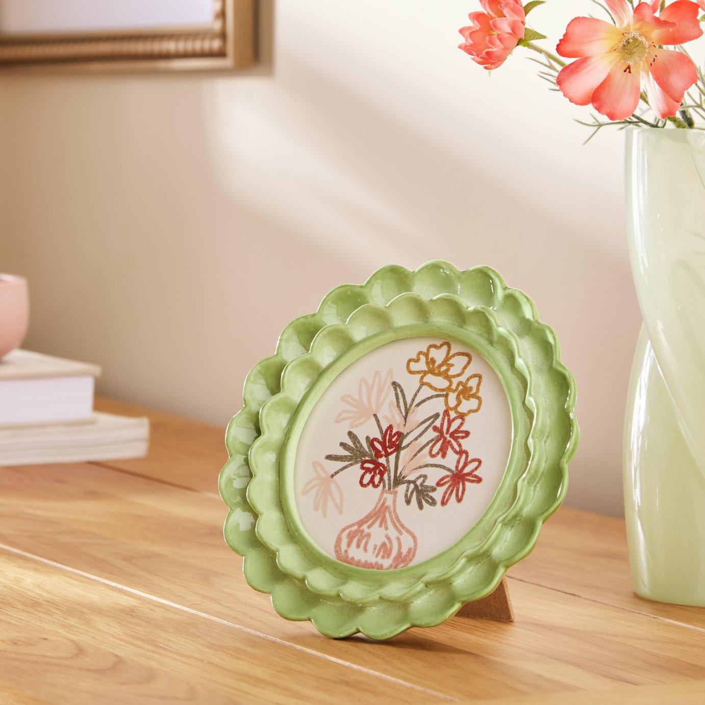 Argos Home Scallop Green Resin Picture Frame - 4x4"