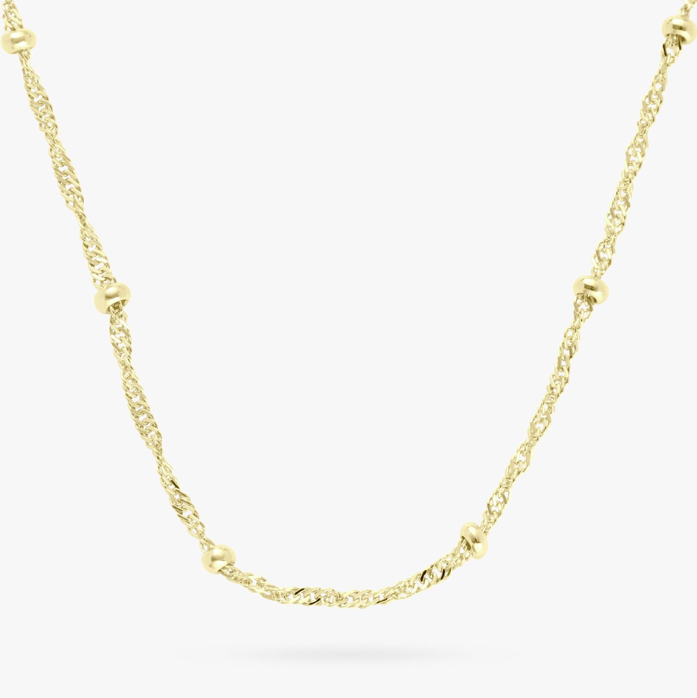 Revere 9ct Gold Plated Silver Dotted Singapore Necklace
