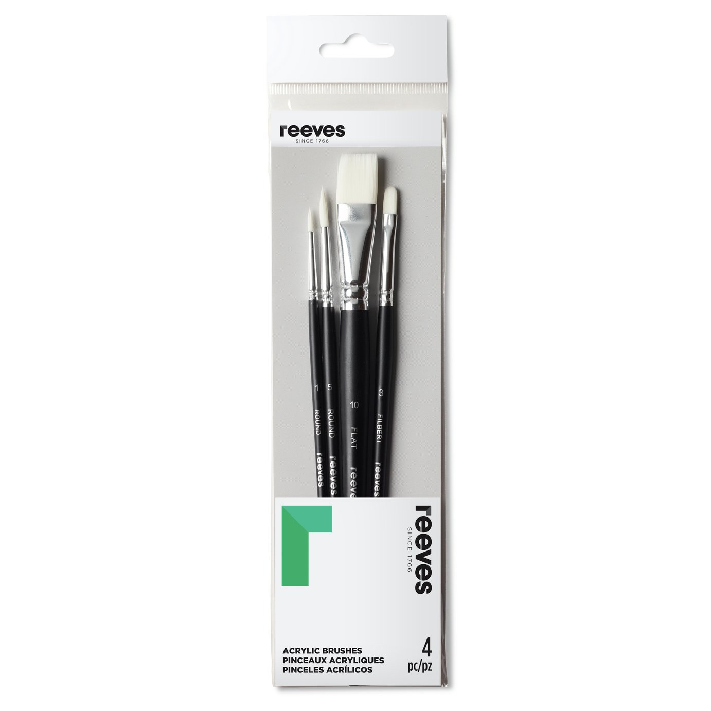 Reeves Acrylic Brush Set - Pack of 4
