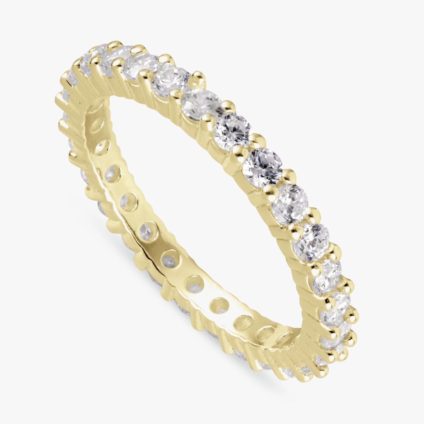 Revere Sterling Silver Full Eternity Band Ring - Medium