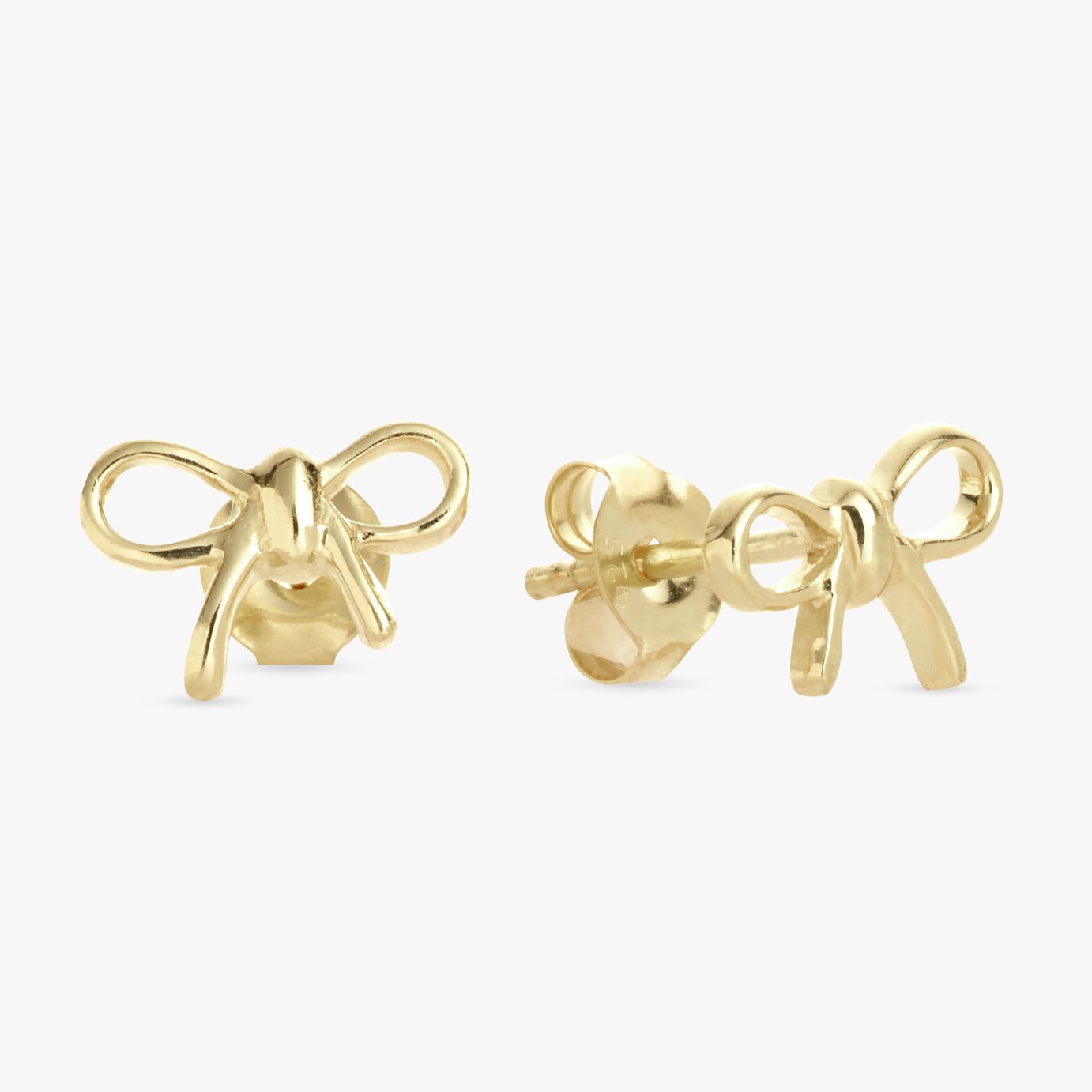 Revere 9ct Gold Plated Sterling Silver Bow Stud Earrings