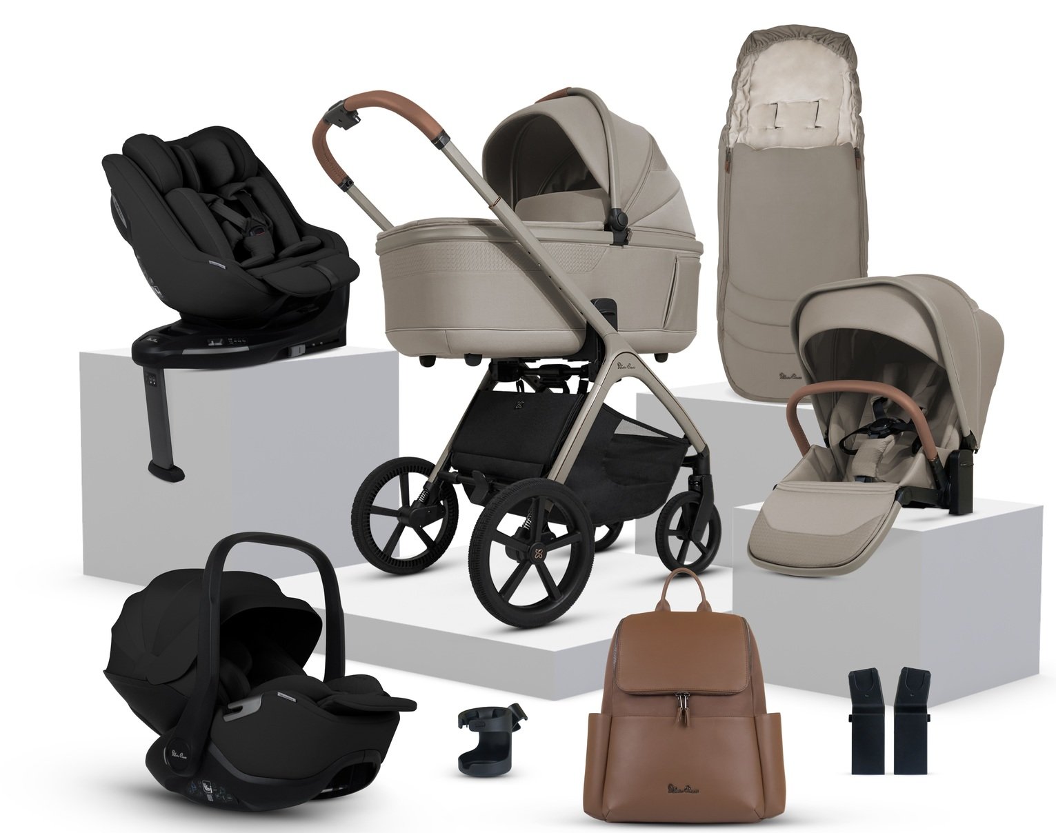 Silver Cross Cove Ultimate Travel System Bundle - Champagne