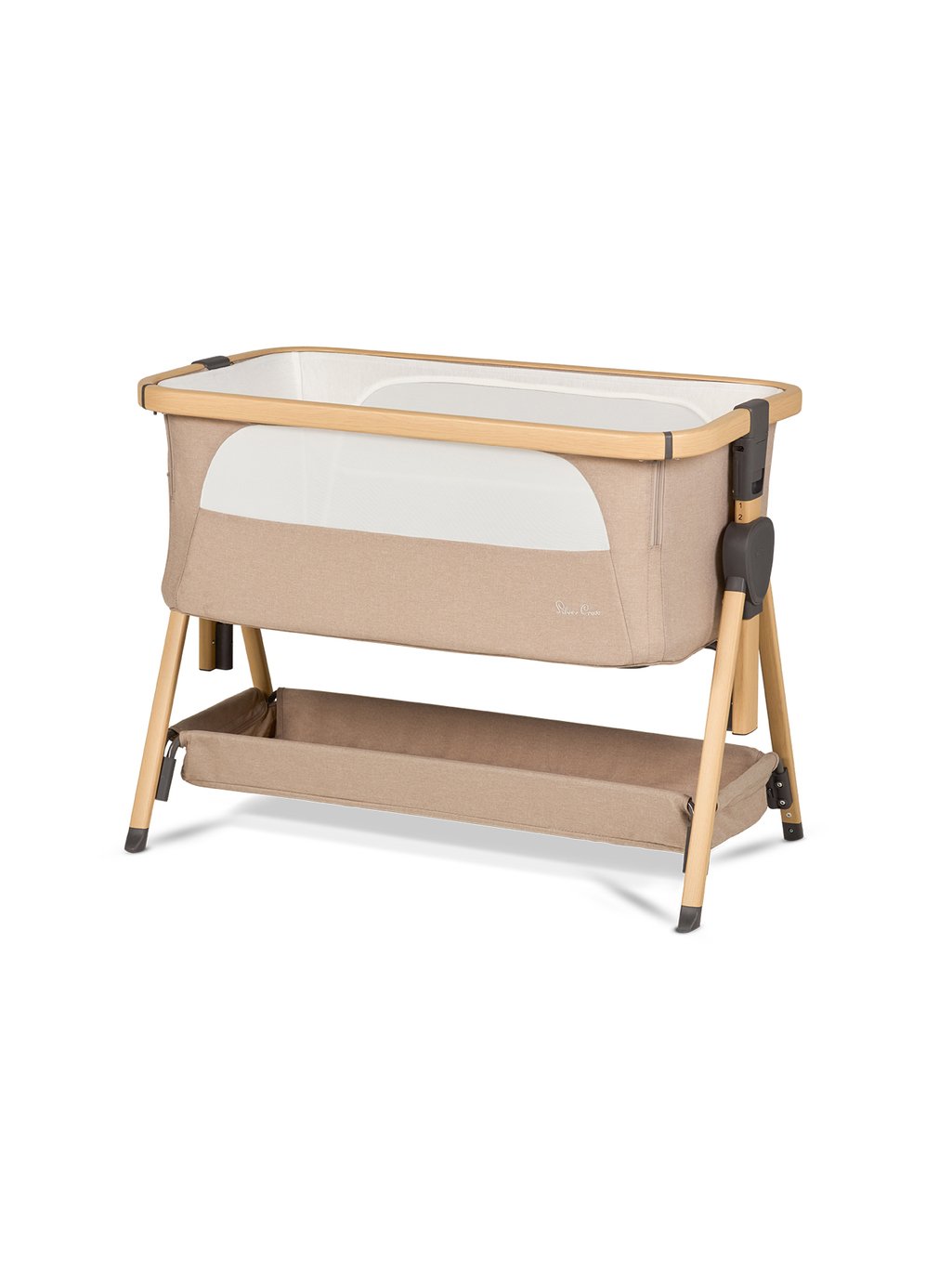 Silver Cross Lunar Bedside Crib - Natural