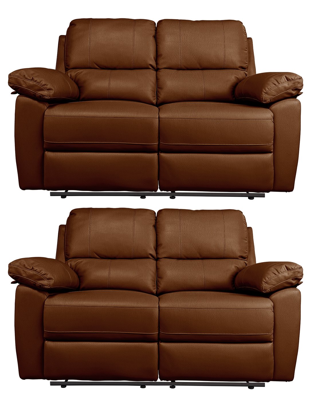 Argos Home Toby Pair of 2 Seater Recliner Sofa - Tan
