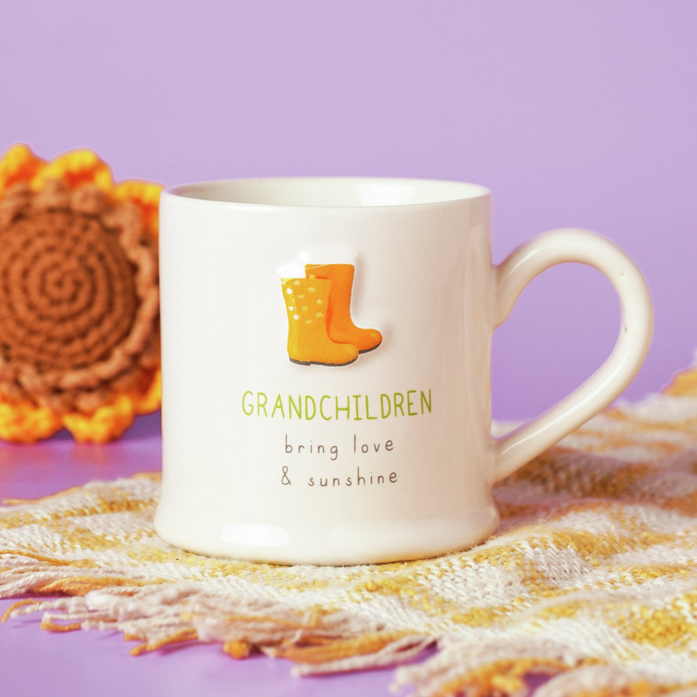 Widdop Love Life Creme Ceramic Message Mug - Grandchildren