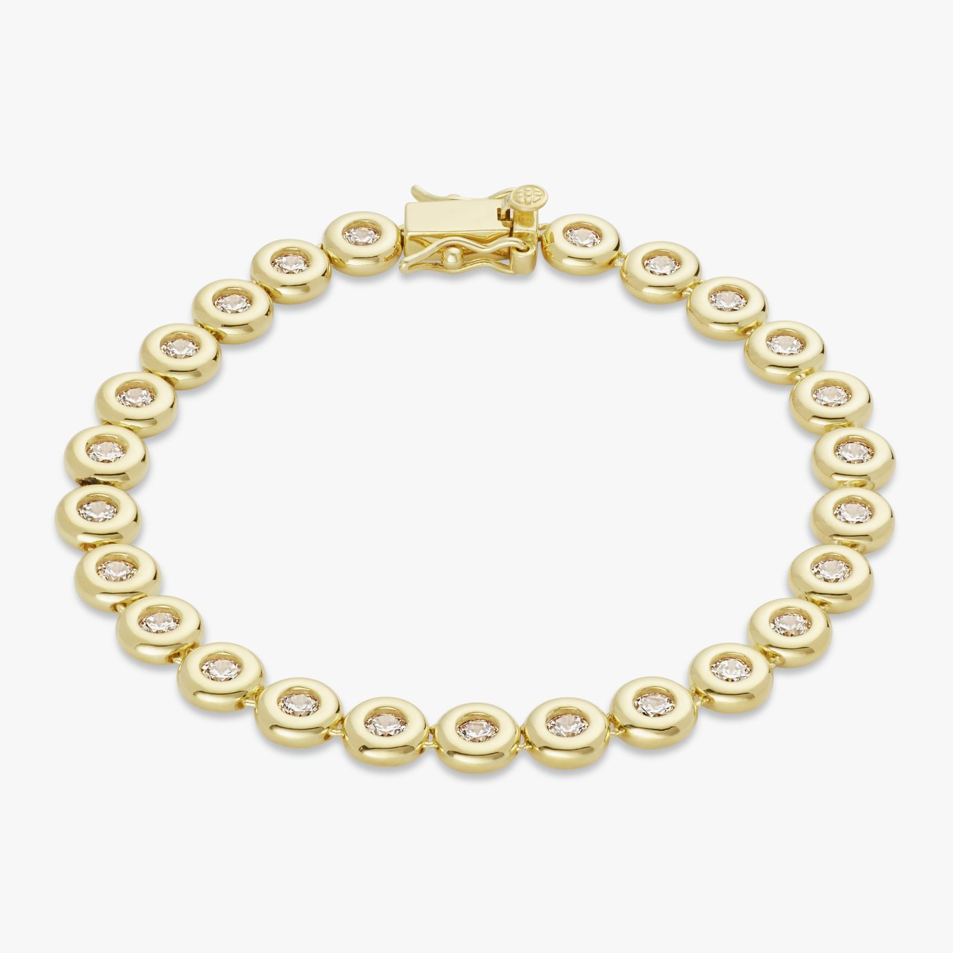 Revere 9ct Gold Plated Cubic Zirconia Tennis Bracelet