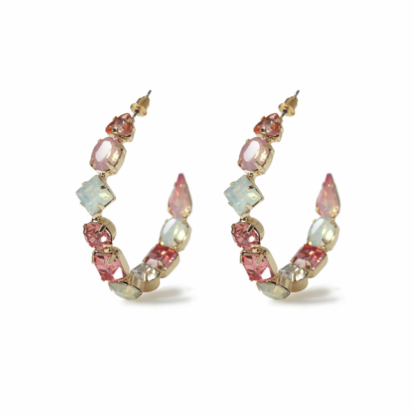 Freedom Multi Gem Stone Hoop Earrings