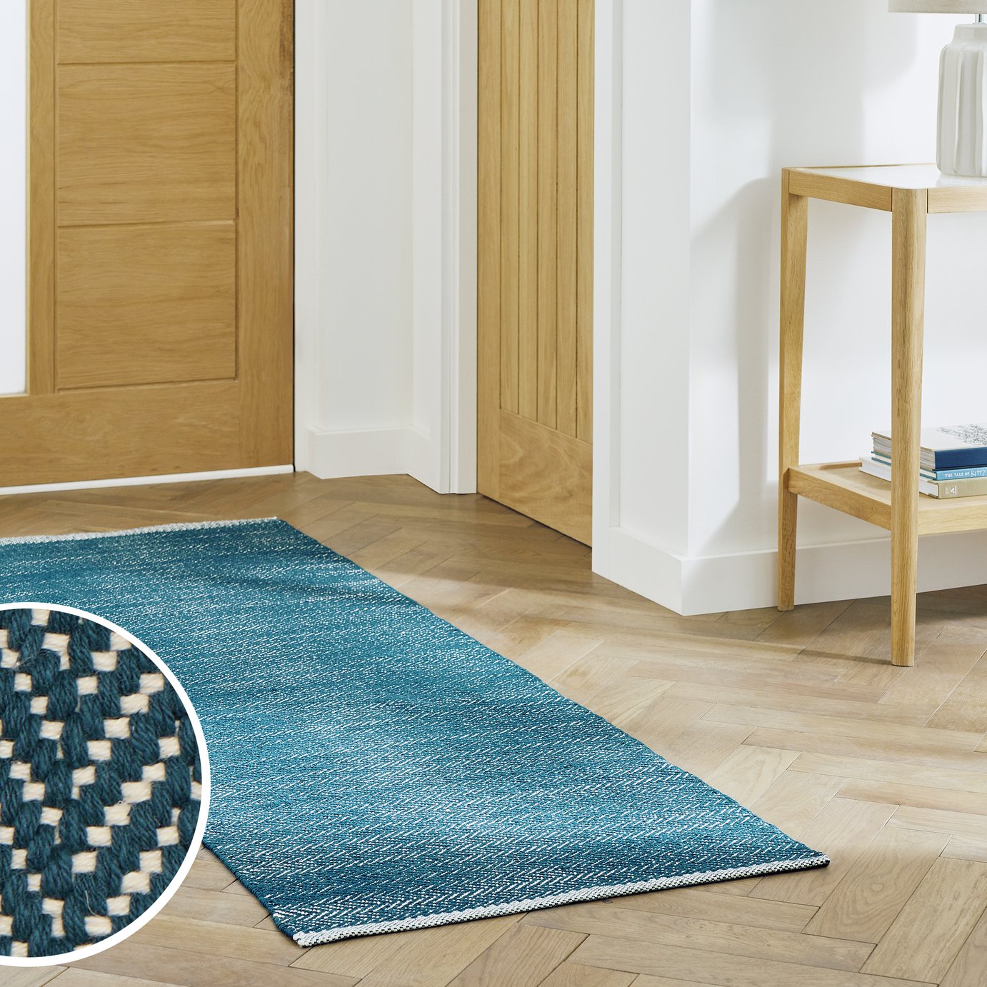 Argos Home Herringbone Cotton Flatweave Runner