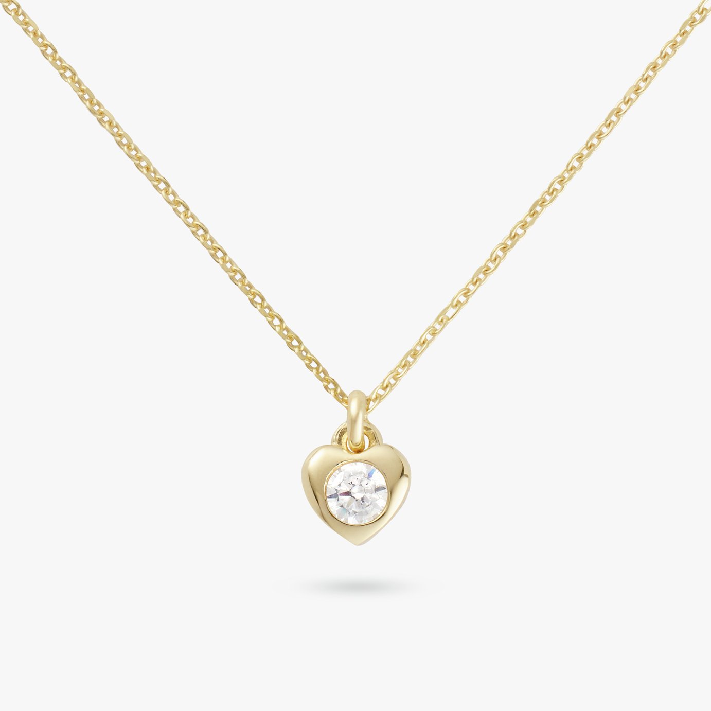 Revere 9ct Gold Plated Single Heart Pendant Necklace