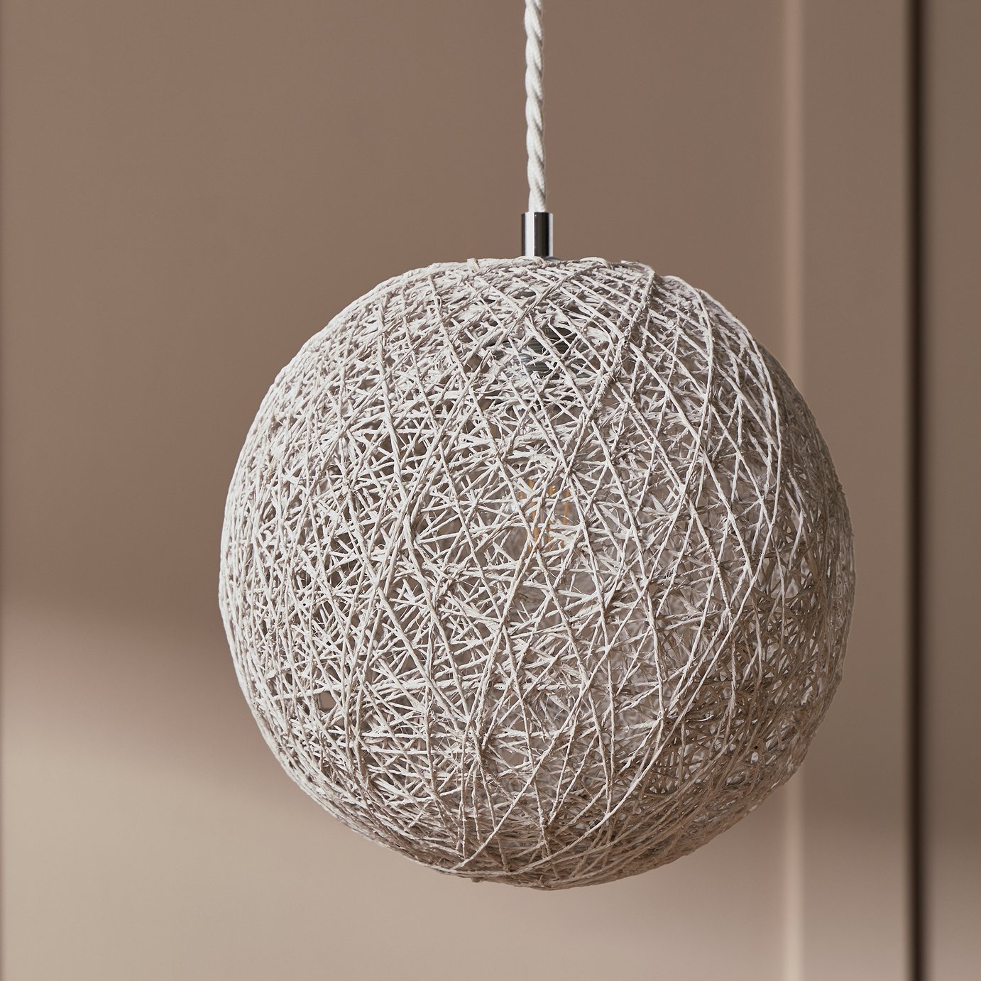Argos Home Natural Hemp Ball Easy Fit Lampshade - 24.5cm