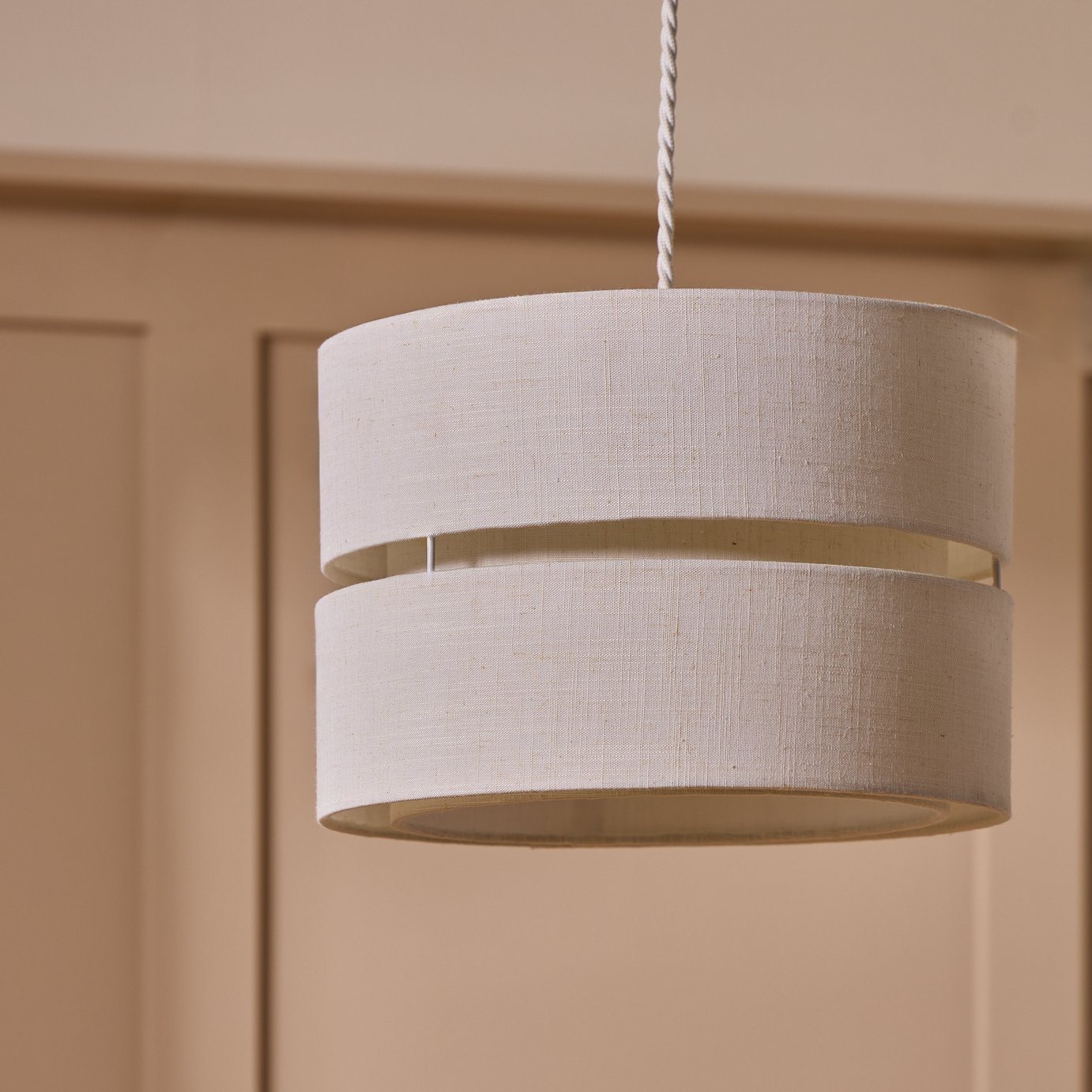 Argos Home Fabric 2 Tier Easy Fit Lampshade - 30cm