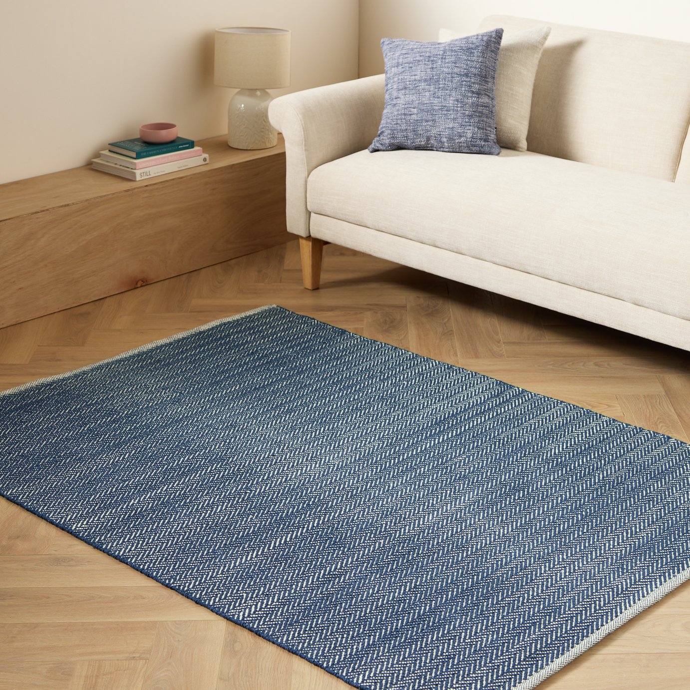 Argos Home Herringbone Cotton Flatweave Rug