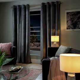 Habitat Matte Velvet Dimout Eyelet Curtains