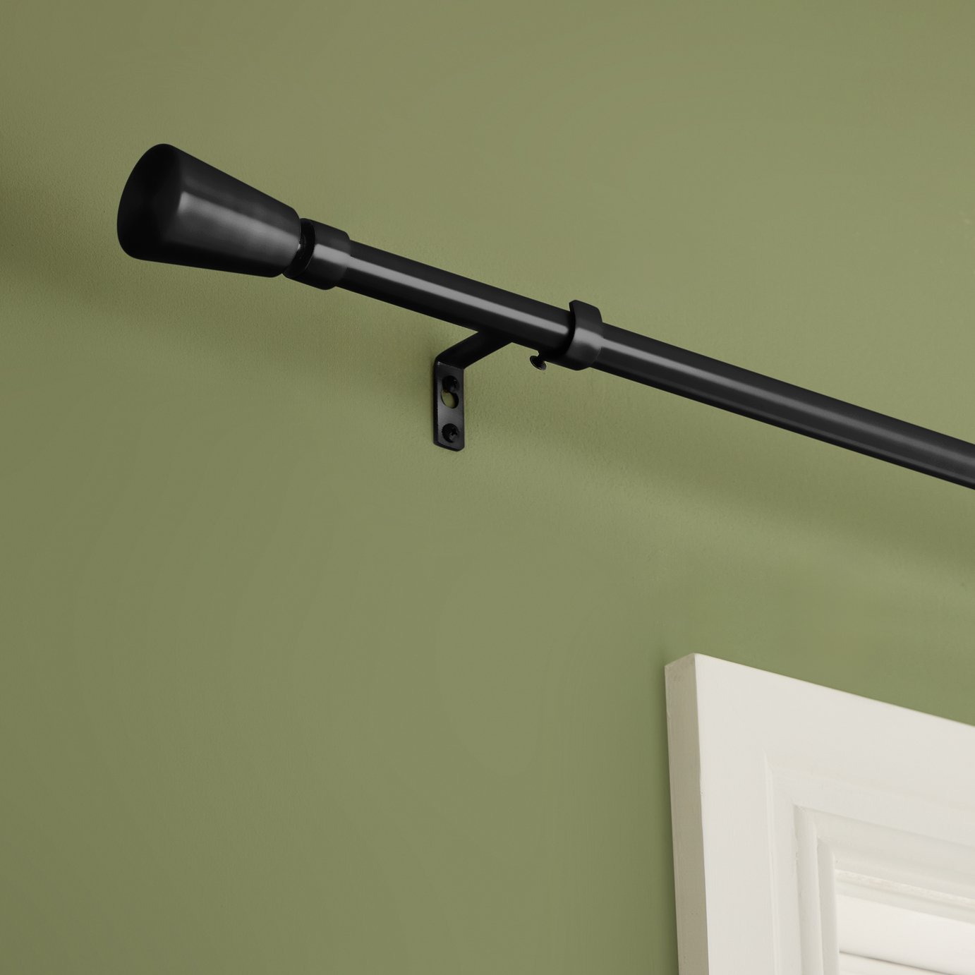 Argos Home Extendable Metal Trumpet Matte Black Curtain Pole - 120 - 210cm