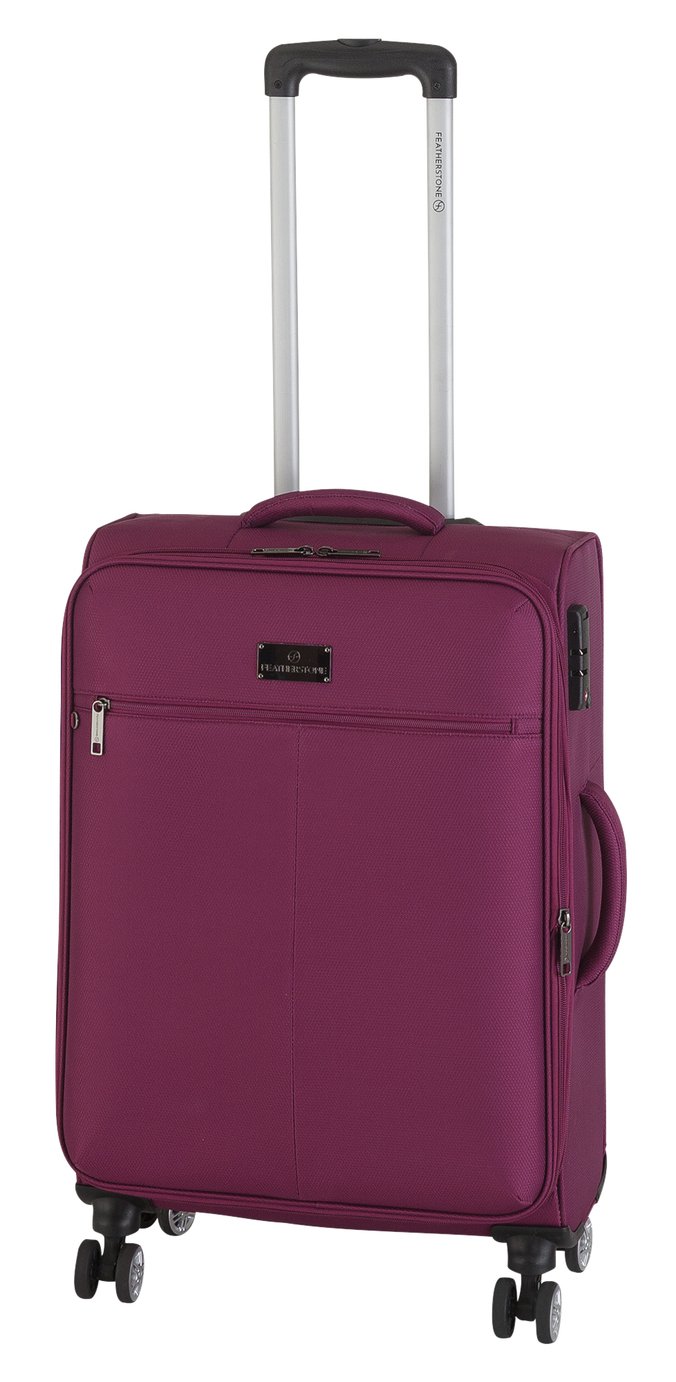 Featherstone 8 Wheel Soft Cabin-Size Suitcase - Purple