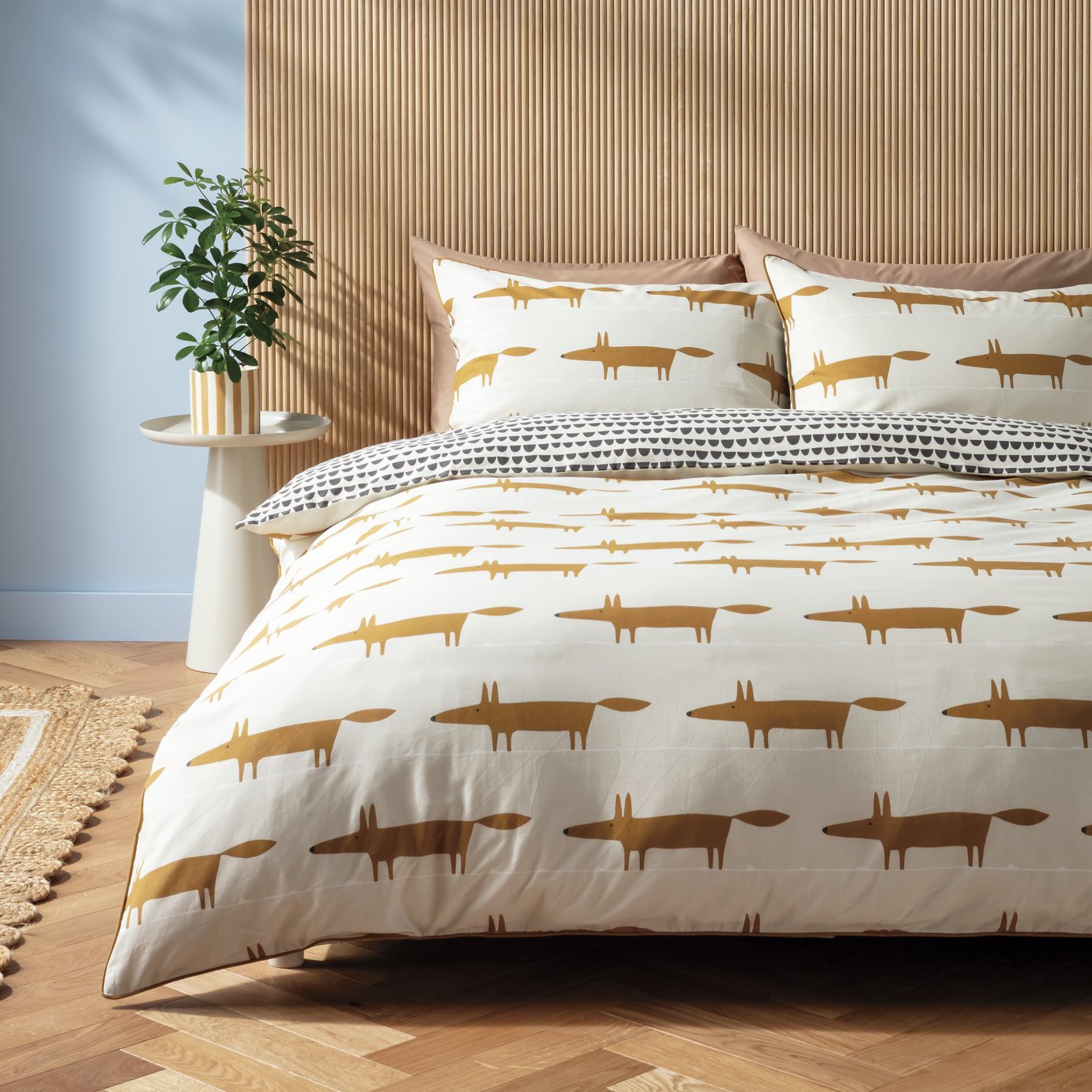 Habitat x Scion Mr Fox Cotton Cream Bedding Set - Double